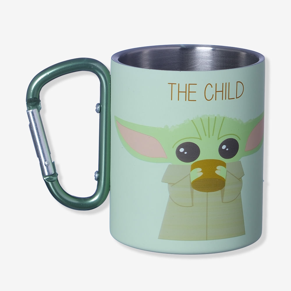 Caneca com alça Mosquetão 300ml Baby Yoda